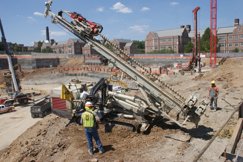 Washington University earth retention, earth retention contractor, earth retention company, earth retention engineers