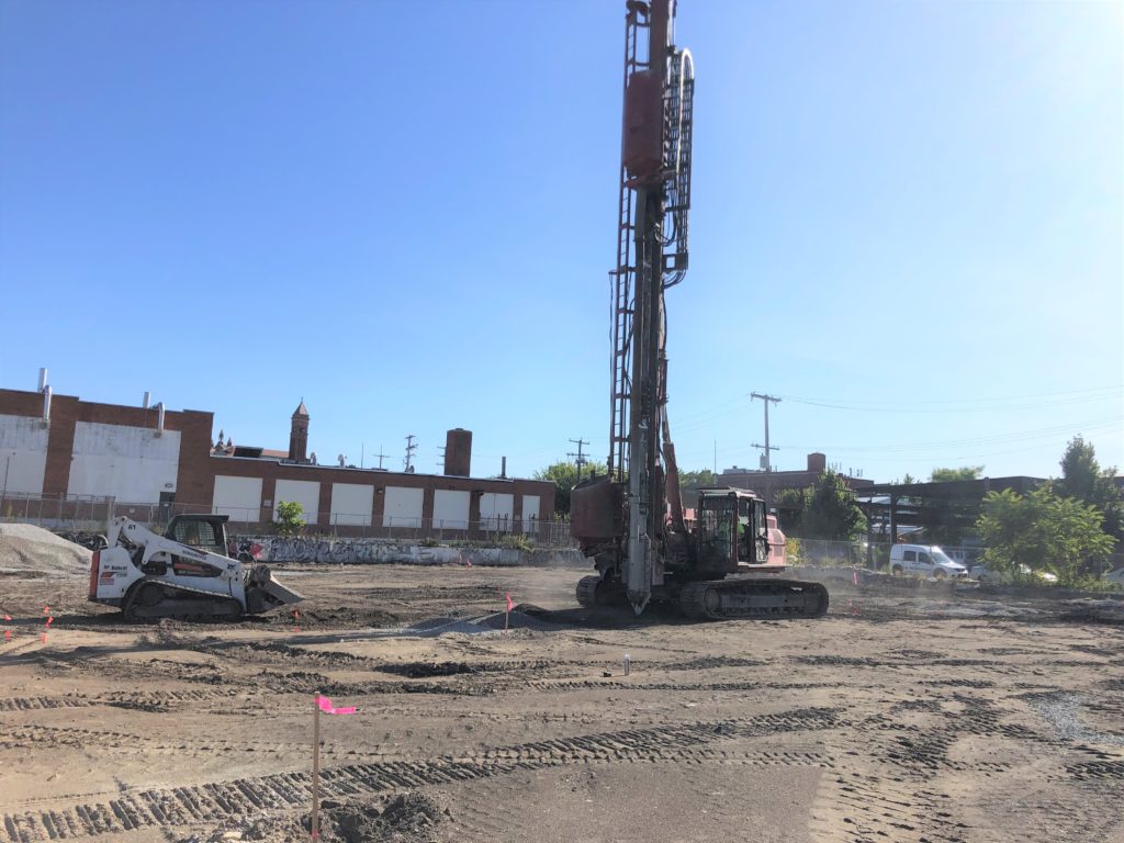 aggregate pier installation for Farm Fresh Food Hub in Providence, Rhode Island, aggregate piers contractor